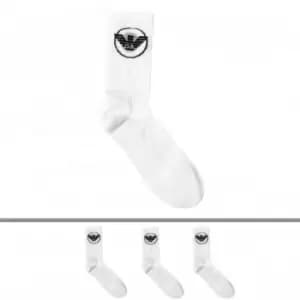 Emporio Armani 3 Pack Sporty Socks - White TU