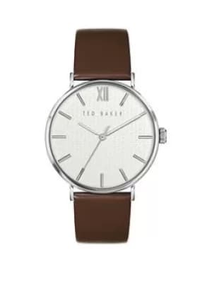 Ted Baker Phylipa Leather Mens Watch, Brown, Men