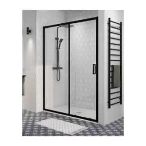 Black 1500mm Sliding Shower Door - Pavo