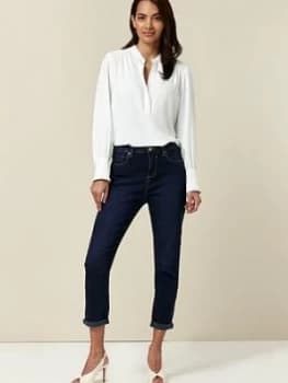 Wallis Petite Roll Up Jean - Indigo, Dark Blue, Size 10, Women