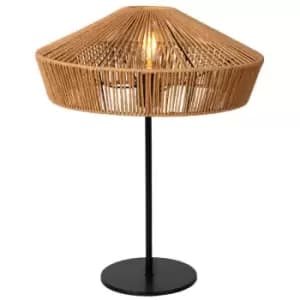 Lucide YUNKAI - Table Lamp - Ø40cm - 1xE27 - Light Wood