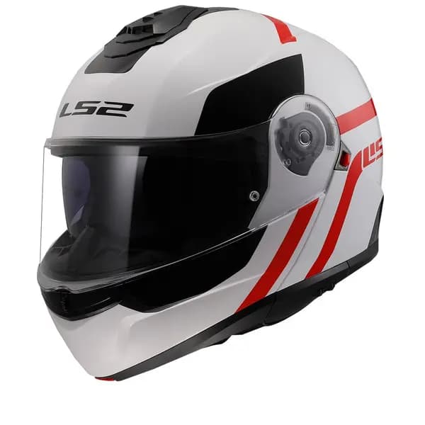 LS2 FF908 STROBE II AUTOX White Red-06 Modular Helmet Size 2XL