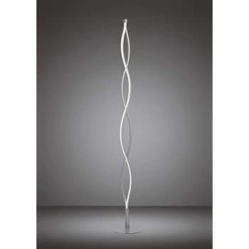 Sahara 21W LED 3000K floor lamp, 1470lm, silver / frosted acrylic / polished chrome