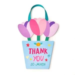 Cheerfull Thank You Flower Pot Plaque