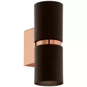 Netlighting Passa 2 Light Indoor Up/Down Wall Light Brown, Copper, GU10
