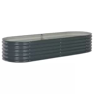 Vidaxl Garden Raised Bed 240x80x44cm Galvanised Steel Grey