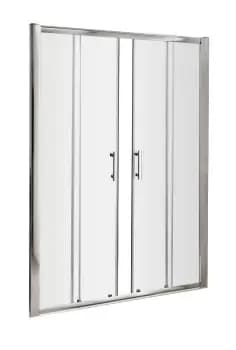 Nuie Pacific 1400mm Double Sliding Door - Polished Chrome