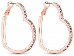 Lipsy Rose Colour Large Crystal Heart Hoop Earrings