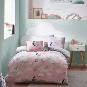 Peter Rabbit Sleepy Head Pink Duvet Cover and Pillowcase Set Pink