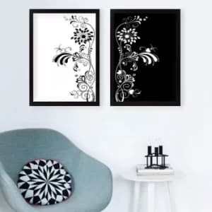 SET_097 Multicolor Decorative Framed Painting (2 Pieces)