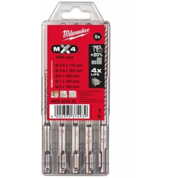 .milwaukee. - Milwaukee 4932352835 SDS+ MX4 5 Piece Bit Set