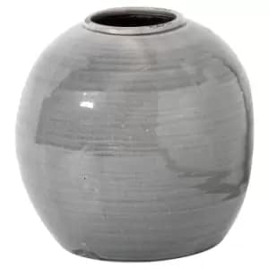 Hill Interiors Garda Glazed Tiber Vase in Grey