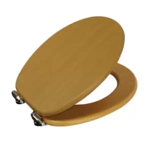Showerdrape Norfolk Soft Close Toilet Seat - Beech & Chrome