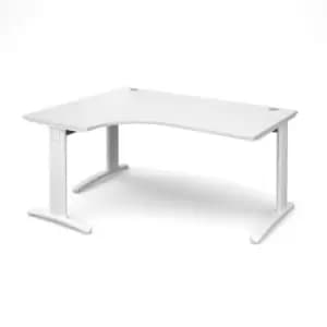 Office Desk Left Hand Corner Desk 1600mm White Top With White Frame 1200mm Depth TR10 TDEL16WWH