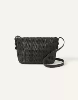 Accessorize Woven Cross-Body Bag Black