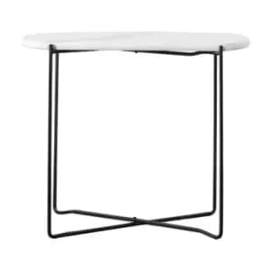 Gallery Interiors Linford Side Table in White Marble