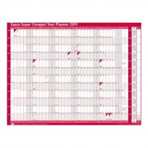 Sasco 2019 Unmounted Super Compact Year Planner 2401932