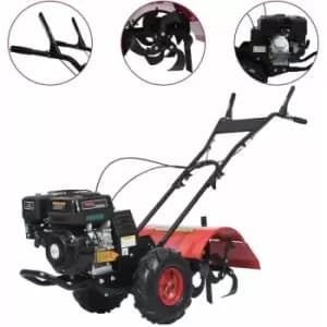 Petrol Tiller 6.5 HP 196 cc - Red - Vidaxl