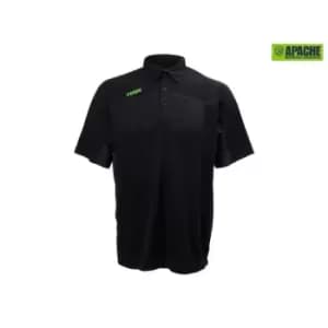 Apache Langley Black Performance Polo Shirt - L (41/43in)