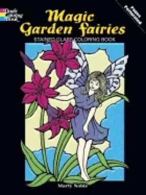 magic garden fairies stained glass coloring book
