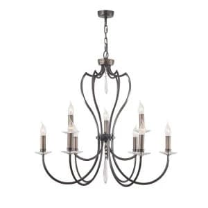 9 Light Chandelier Dark Bronze Finish, E14