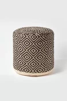 Aztec Style Jute Footstool Beanbag Round