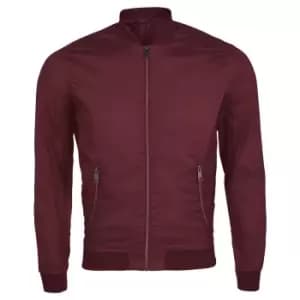 SOLS Unisex Roscose Bomber Jacket (L) (Oxblood)