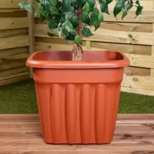 Wham Vista Terracotta Recycled Plastic Square Planter 49cm 4 Pack Garden & Outdoor