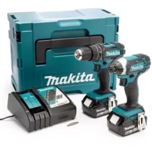 Makita Makita DLX2131MJ 18V LXT Twin Pack - DHP482 Combi Drill + DTD152 Impact Driver (2 x 4.0Ah Batteries) DLX2131MJ