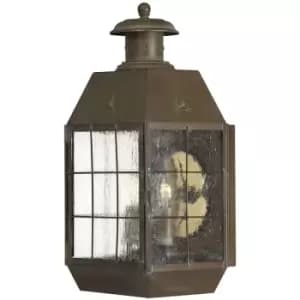 Elstead Quintessentiale - Quintiesse Hinkley Nantucket Outdoor Wall Lantern Aged Brass, IP44