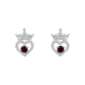 Disney Princess Sterling Silver Birthstone Crown Earrings ? January E906315RJANL