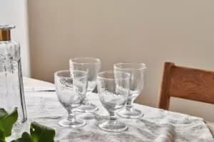 Nkuku Yala Hammered Wine Glass Set Of 4 Glassware Clear