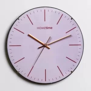 HOMETIME Round Wall Clock Convex Dial Blush 30cm