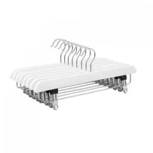 Pack of 10 White Wooden Clothes Trouser Hangers