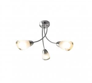Wickes Monica Glass and Chrome Pendant Ceiling Light - E14
