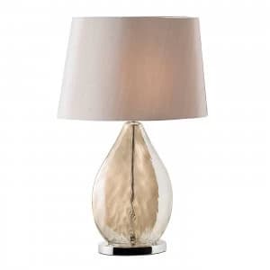 Table Lamp Gold Effect, Glass, Mink Silk Effect, E27