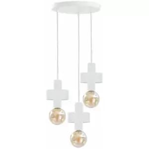 Keter Unica Cluster Pendant Ceiling Light White, 35cm, 3x E27