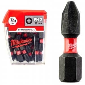 Milwaukee Shockwave Impact Phillips Screwdriver Bit PH2 25mm Pack of 25