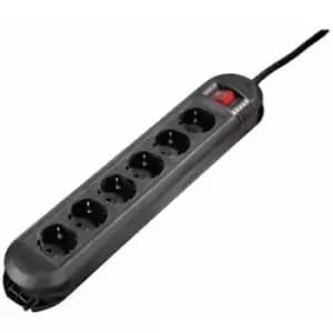 Hama 00108889 Power strip (+ switch) 6x Black PG connector