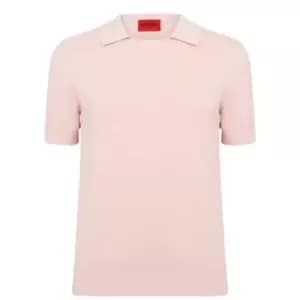 Hugo Steet Knit Polo Top - Pink