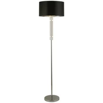 Searchlight - Chrome, Glass Lamp with Black Shade Silver Inner