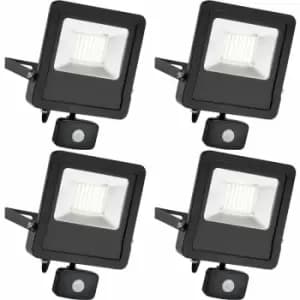 4 pack Outdoor IP65 Automatic Floodlight - 50W Cool White LED - pir Sensor