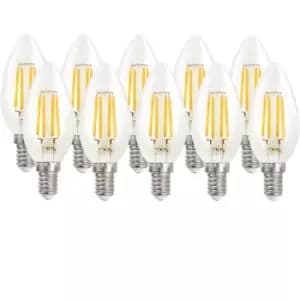 Harper Living 5 Watts E14 LED Bulb Clear Candle Cool White Dimmable, Pack of 10