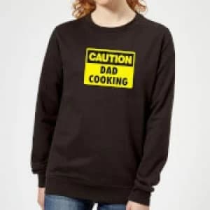 Caution Dad Cooking - Black Womens Sweatshirt - 3XL - Black