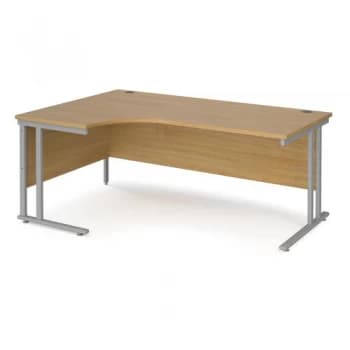 Maestro 25 left hand ergonomic desk 1800mm wide silver cantilever leg
