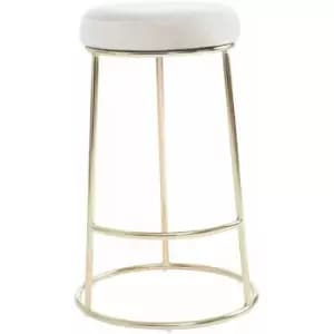 Manhattan Cream Velvet Bar Stool - Premier Housewares