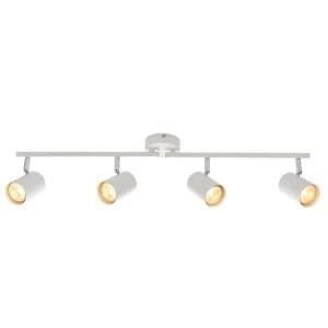 4 Light Spotlight Bar Matt White, Chrome Plate, GU10