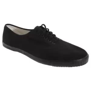 Dek Adults Unisex Lace Up Canvas Gym Plimsolls (7 UK) (Black)