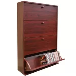 Techstyle 200 Cd Storage Cupboard Tilting 4 Drawer Mahogany