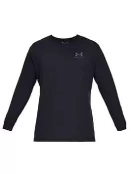 Under Armour Training Sportstyle Left Chest Logo Long Sleeve T-Shirt - Black, Size 2XL, Men